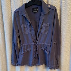 Sanctuary Slate Blue Utility Jacket with Drawstring Waist